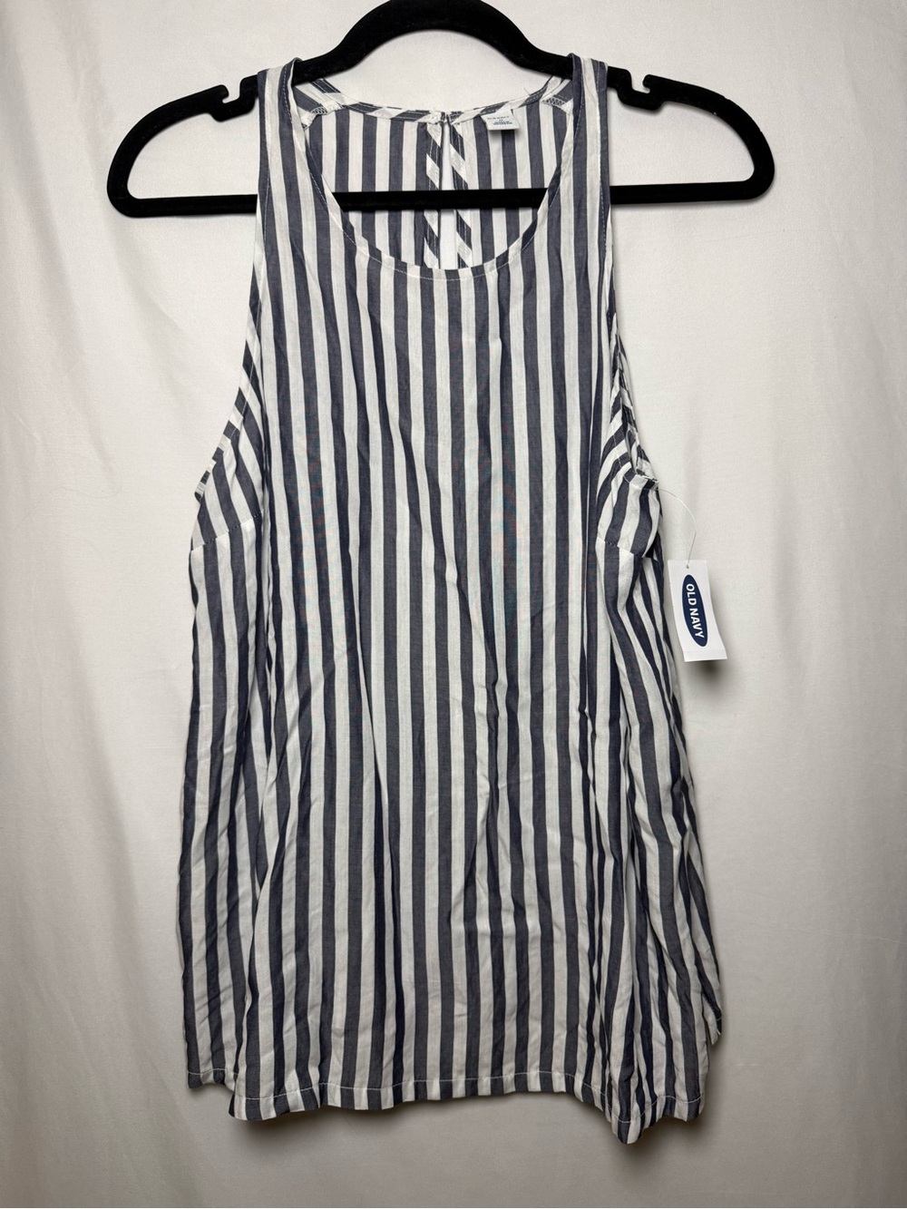 Old Navy Blue & White Vertical Stripe Sleeveless Tank